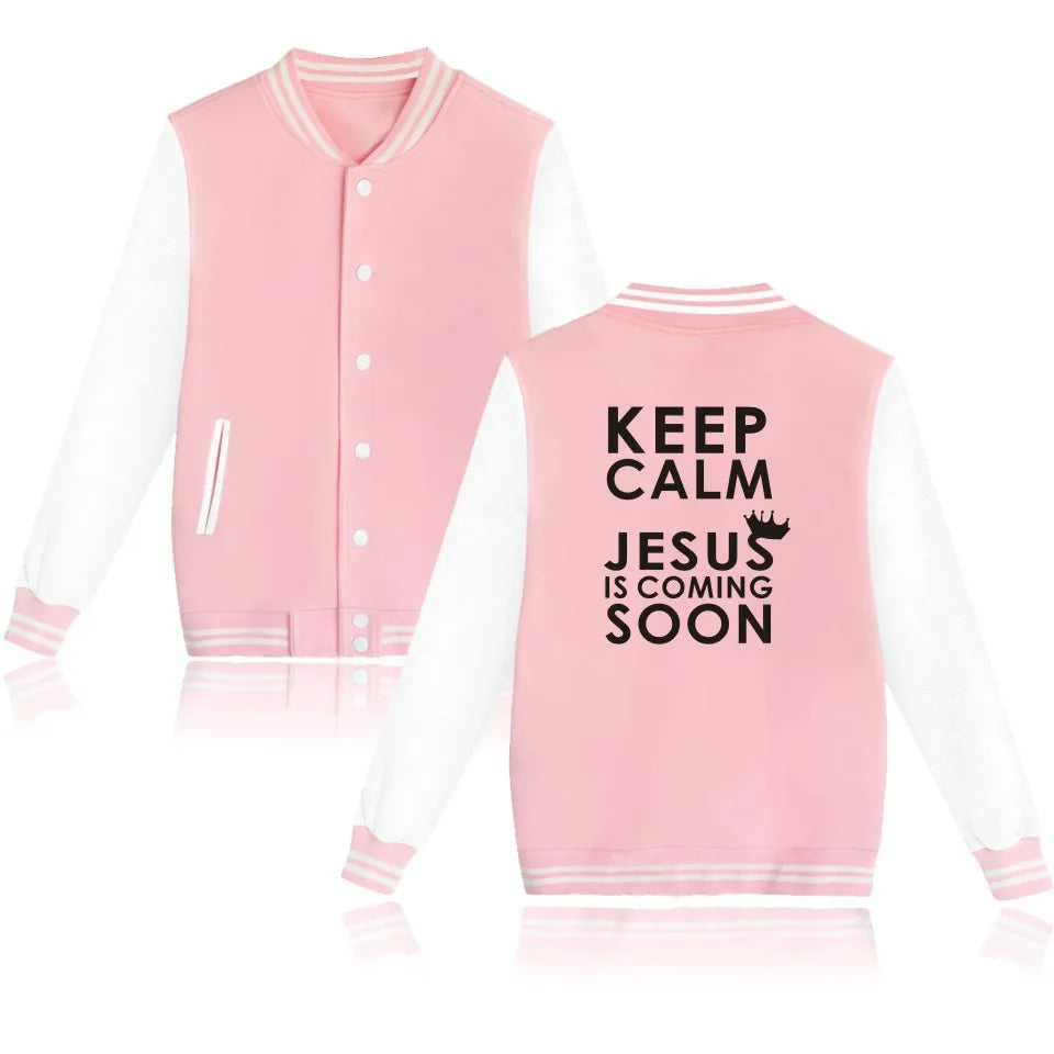 I LOVE JESUS Baseball Jacket Men/Women Uniform Coat Christian Faith Hoodie Sweatshirts JESUS is COMING SOON Tracksuit Men Tops