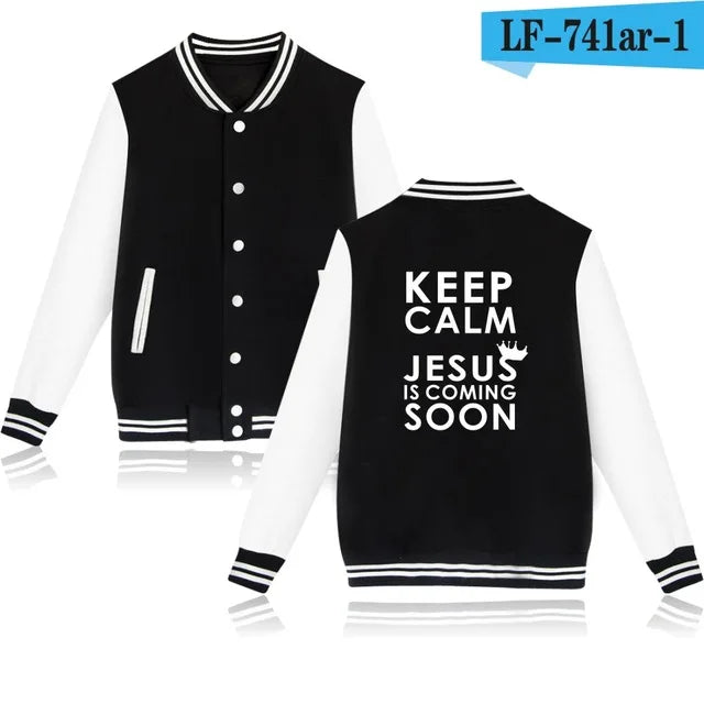 I LOVE JESUS Baseball Jacket Men/Women Uniform Coat Christian Faith Hoodie Sweatshirts JESUS is COMING SOON Tracksuit Men Tops