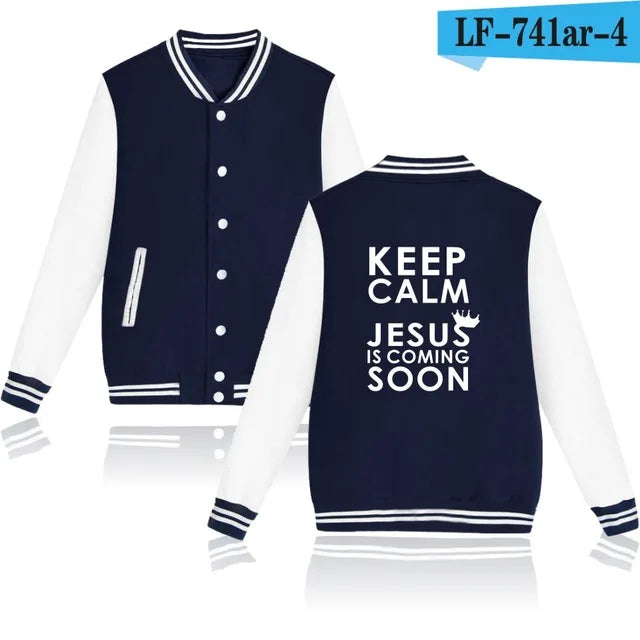 I LOVE JESUS Baseball Jacket Men/Women Uniform Coat Christian Faith Hoodie Sweatshirts JESUS is COMING SOON Tracksuit Men Tops
