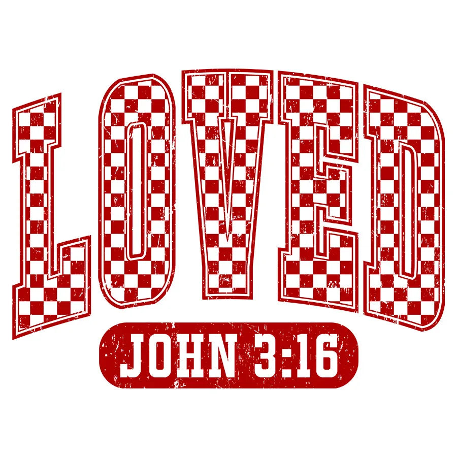 Christian Valentines Day Loved John 3:16 Iron-On Heat Transfer Sticker Decals Patch for T-shirts Sweatshirts Bags Clothing Decor
